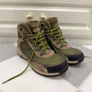 L.L. Bean Green and Tan Combat Boots